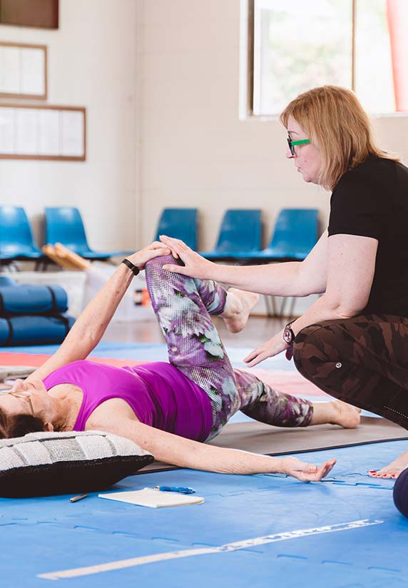 Sue Kelso teaching yoga